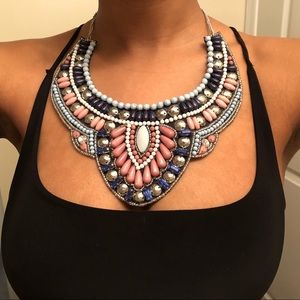 Three Bird Nest Jeweled Fashion Necklace